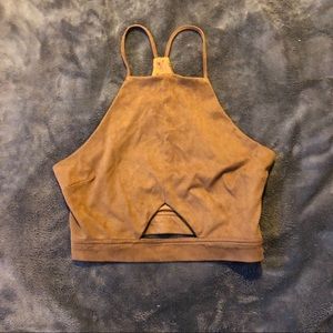 Suede crop top